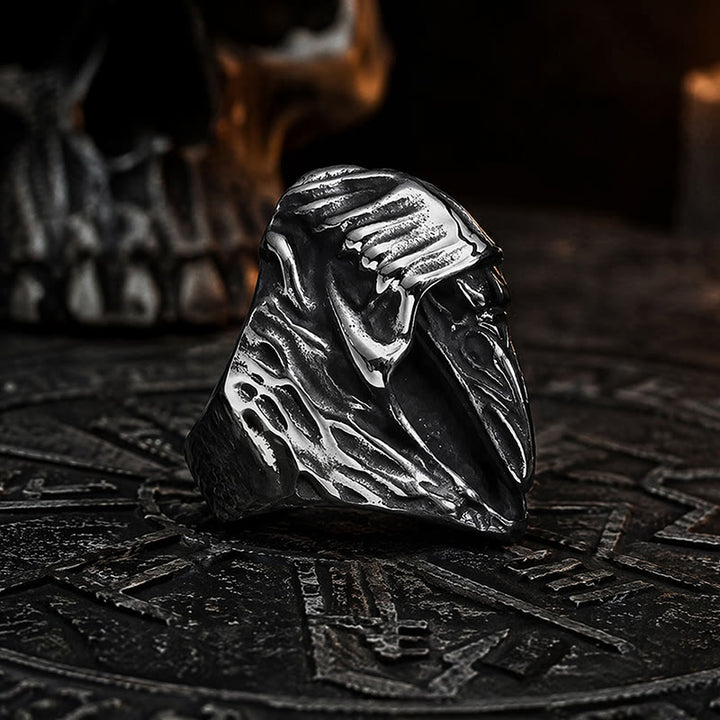 FREE Today: Midnight Cloak Raven Skull Viking Ring - US 13 - image 0