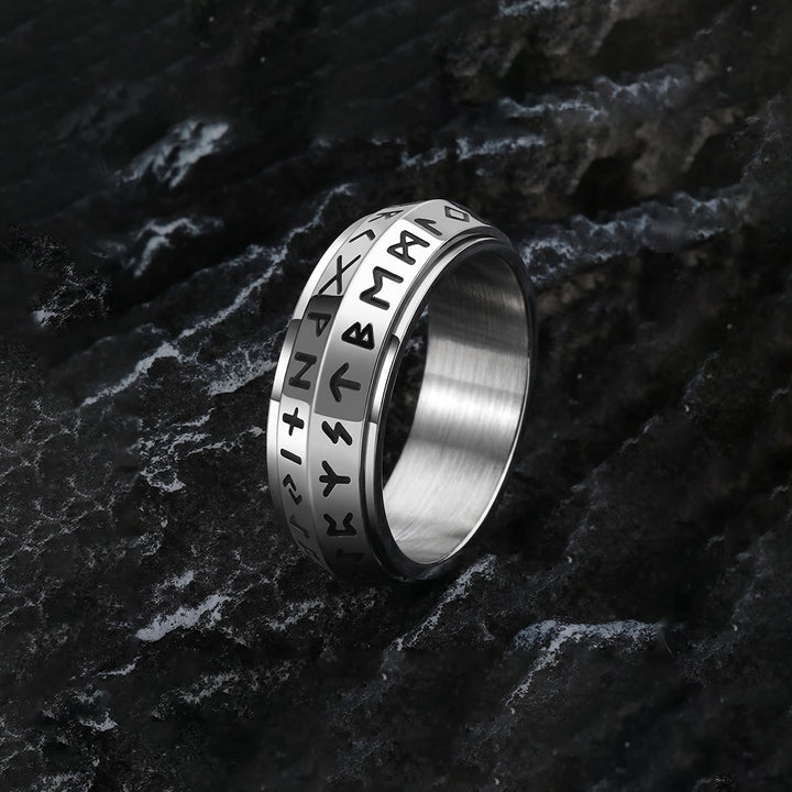 FREE Today: A Unique Gift for Anxiety Relief- Viking Rune Rotating Ring - Silver Color - US 13 - image 0