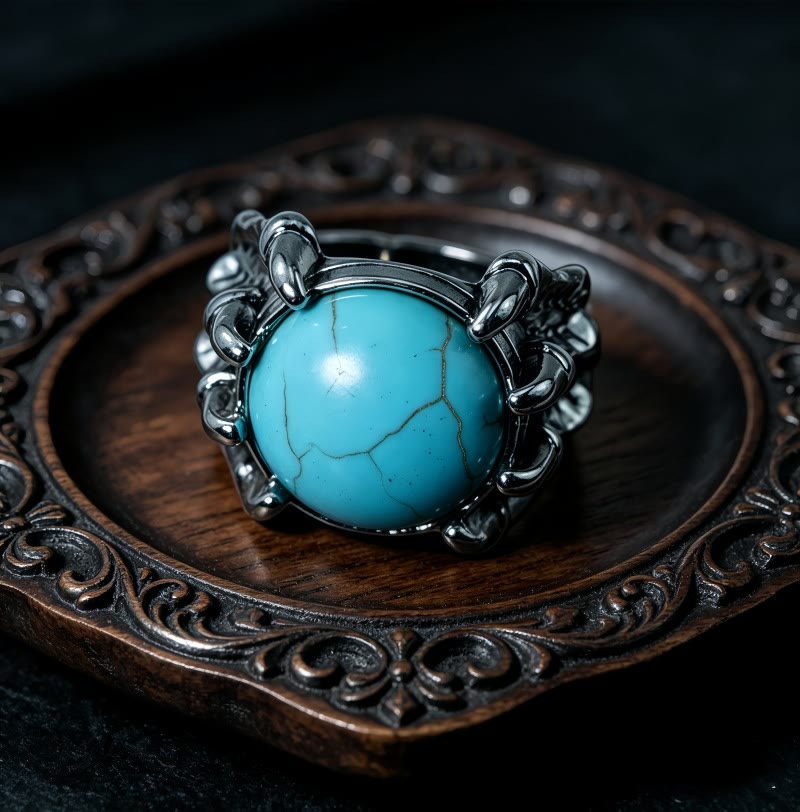 FREE Today: Flying Dragon Design Coiling Double-Layer Ring - Turquoise#8 - image 16