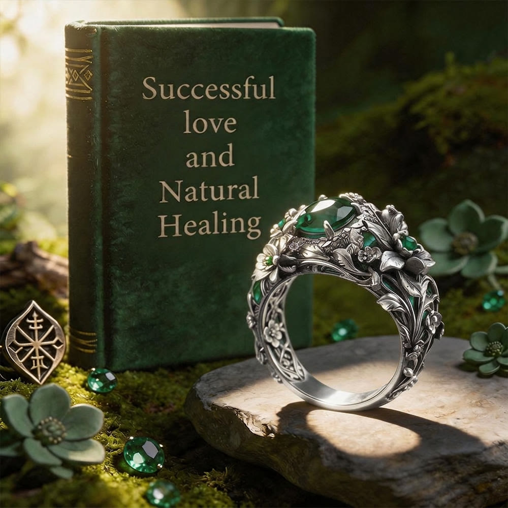 FREE Today: Mystic Woods Sculpted Floral Emerald Ring - image 4