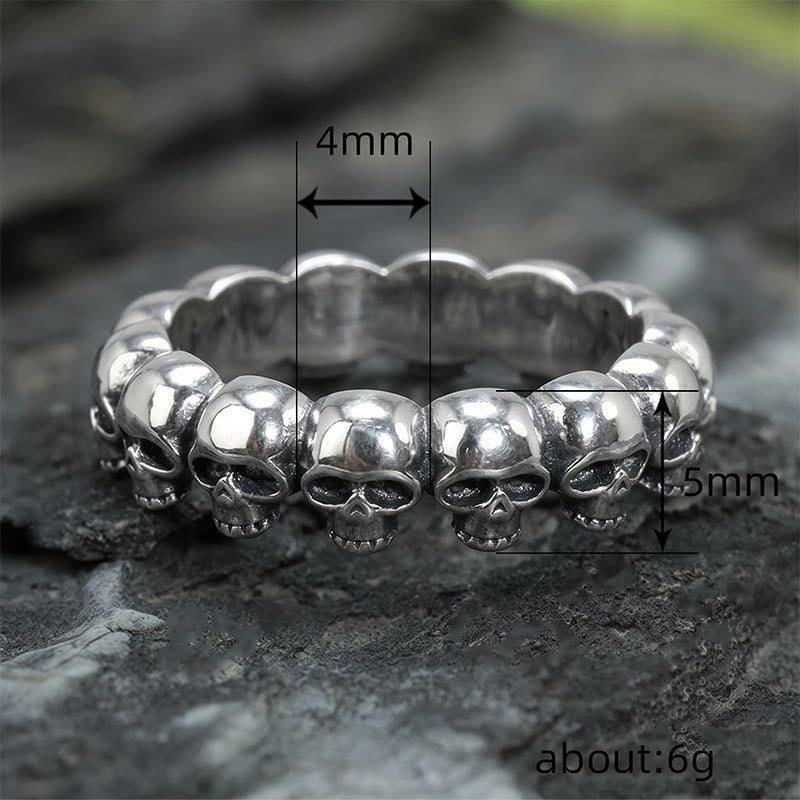 FREE Today: Handcrafted Skull Row Gothic Ring-Symbol of Mortality and Strength - image 9