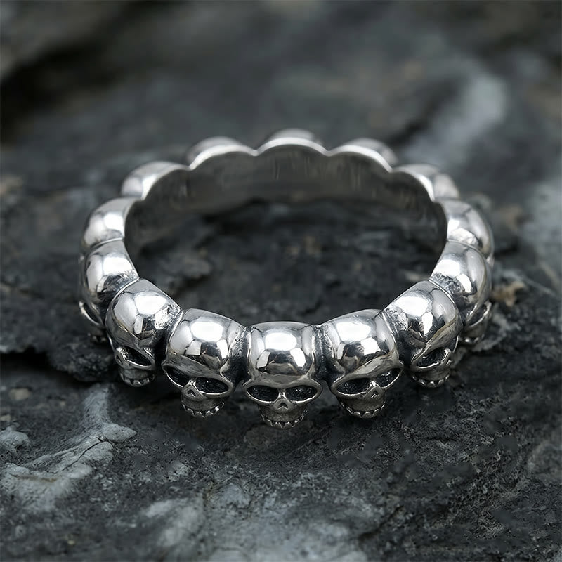 FREE Today: Handcrafted Skull Row Gothic Ring-Symbol of Mortality and Strength - image 6