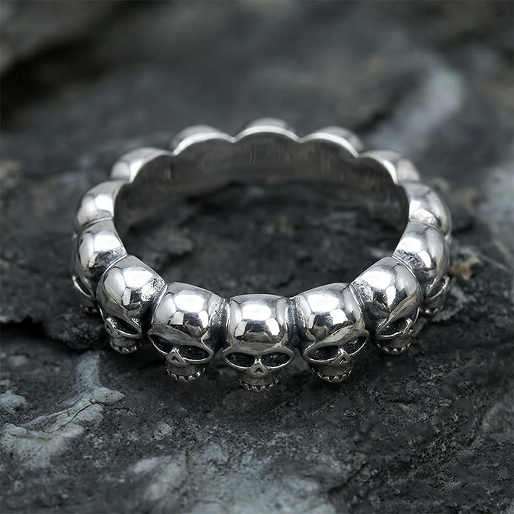 FREE Today: Handcrafted Skull Row Gothic Ring-Symbol of Mortality and Strength - image 6