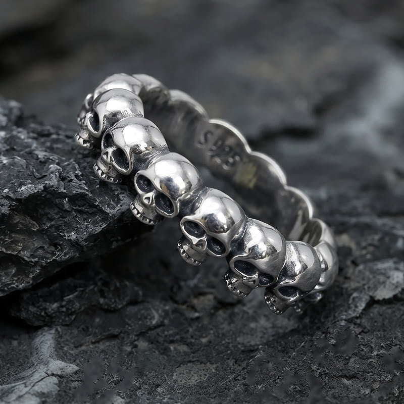 FREE Today: Handcrafted Skull Row Gothic Ring-Symbol of Mortality and Strength - image 5