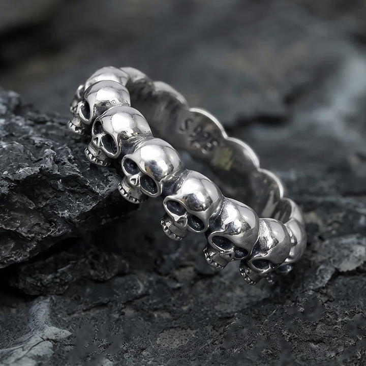 FREE Today: Handcrafted Skull Row Gothic Ring-Symbol of Mortality and Strength - image 5