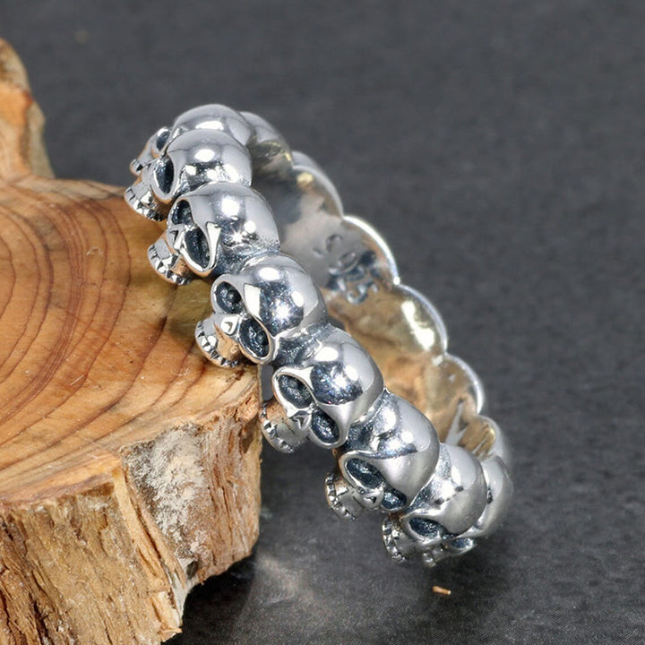 FREE Today: Handcrafted Skull Row Gothic Ring-Symbol of Mortality and Strength - image 8