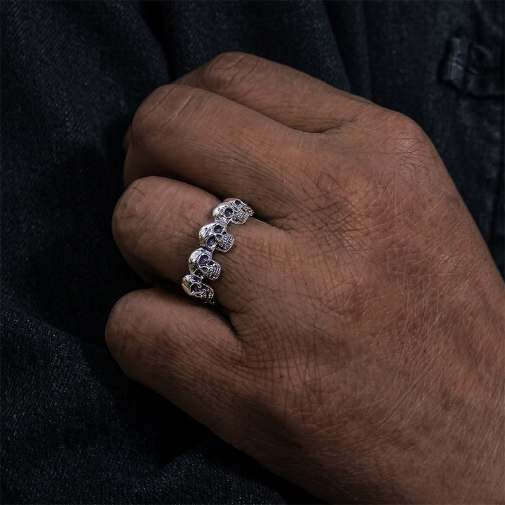 FREE Today: Handcrafted Skull Row Gothic Ring-Symbol of Mortality and Strength - image 2