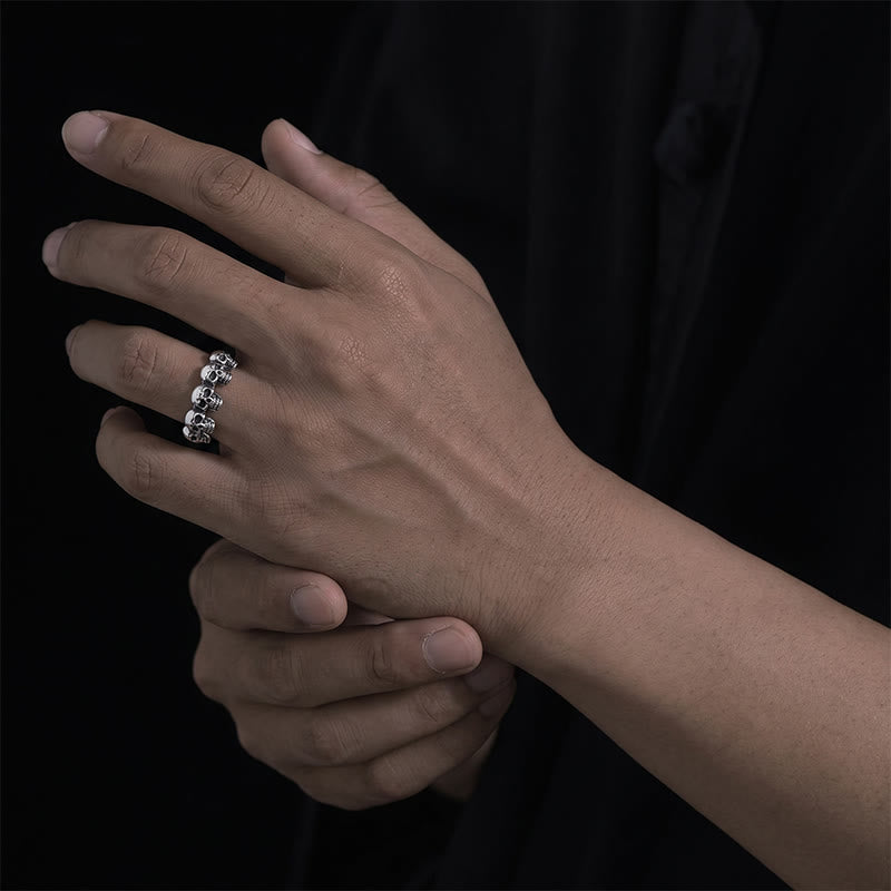 FREE Today: Handcrafted Skull Row Gothic Ring-Symbol of Mortality and Strength - image 4