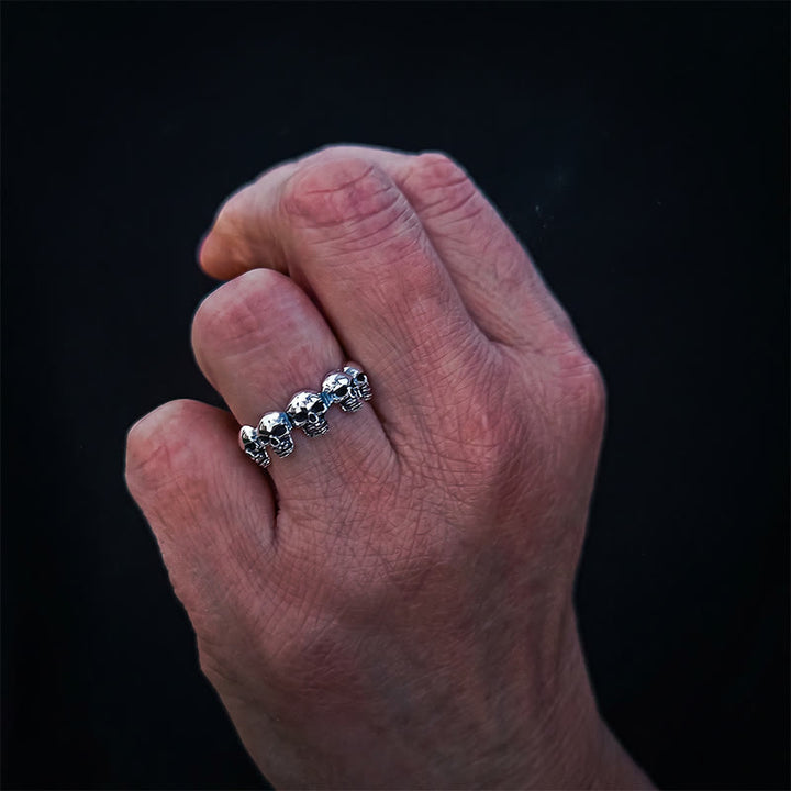 FREE Today: Handcrafted Skull Row Gothic Ring-Symbol of Mortality and Strength - image 3