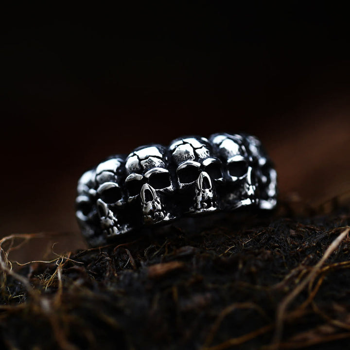 FREE Today: Stainless Steel Mooth Punk Rock Biker Men Cycle Skull Ring - Skull #1 - US 13 - image 1