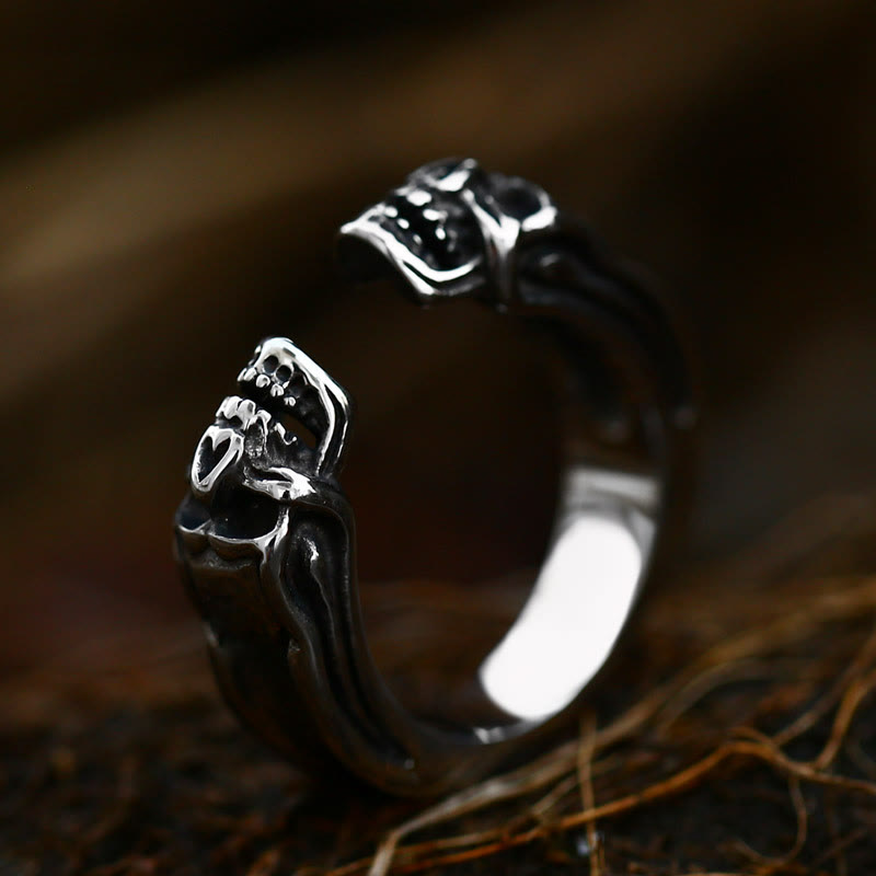 FREE Today: Stainless Steel Mooth Punk Rock Biker Men Cycle Skull Ring - Skull #3 - Adjustable - image 10