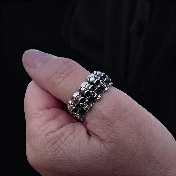 FREE Today: Stainless Steel Mooth Punk Rock Biker Men Cycle Skull Ring - image 2