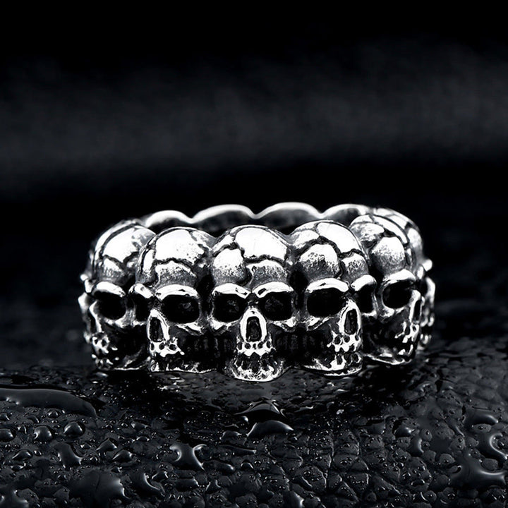FREE Today: Stainless Steel Mooth Punk Rock Biker Men Cycle Skull Ring - image 6
