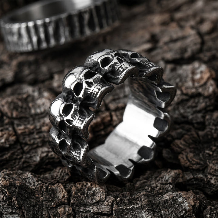 FREE Today: Stainless Steel Mooth Punk Rock Biker Men Cycle Skull Ring - image 4