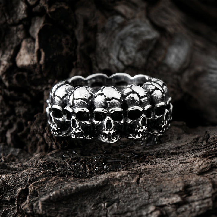 FREE Today: Stainless Steel Mooth Punk Rock Biker Men Cycle Skull Ring - image 5