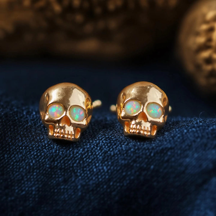 FREE Today: Skull Synthetic Fire Opal Stainless Steel Stud Earrings - image 3