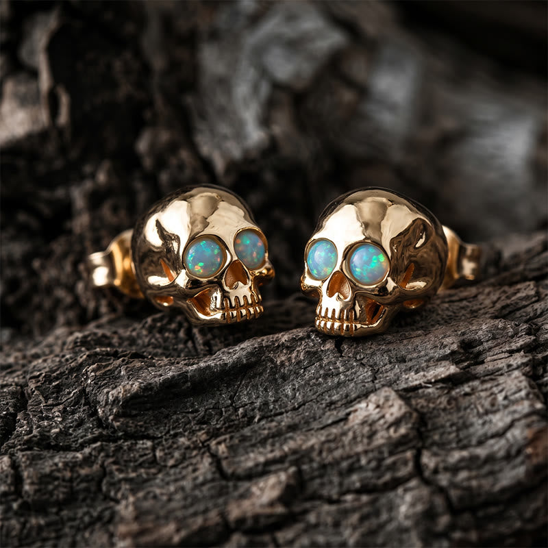 FREE Today: Skull Synthetic Fire Opal Stainless Steel Stud Earrings - image 8