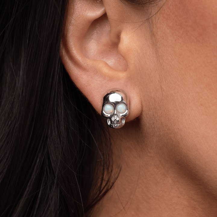 FREE Today: Skull Synthetic Fire Opal Stainless Steel Stud Earrings - image 12