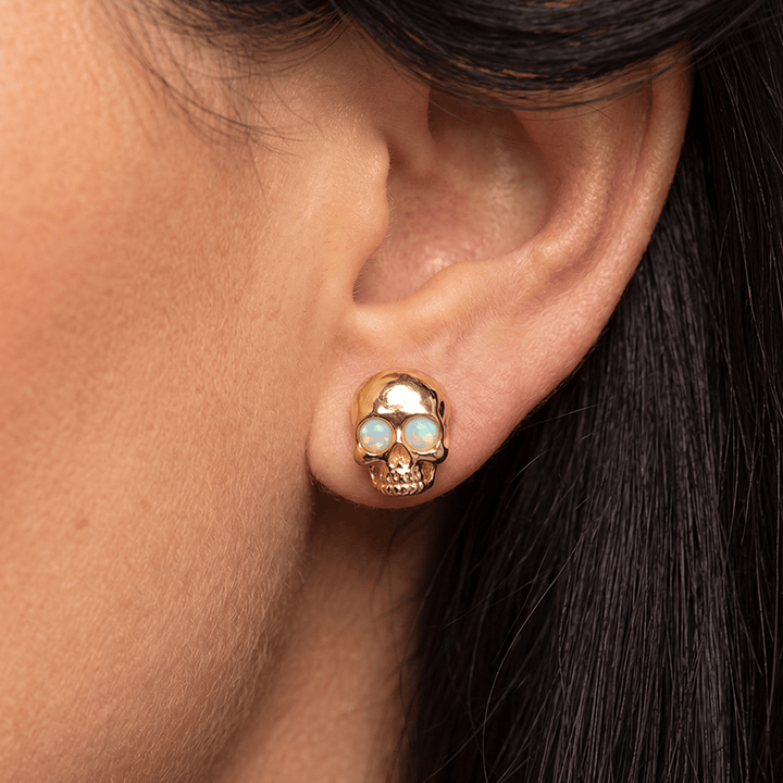 FREE Today: Skull Synthetic Fire Opal Stainless Steel Stud Earrings - image 1