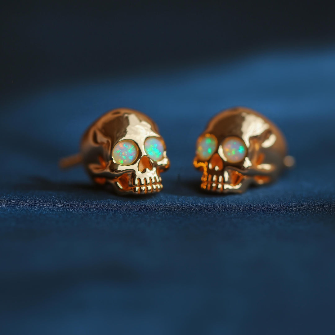 FREE Today: Skull Synthetic Fire Opal Stainless Steel Stud Earrings - image 5