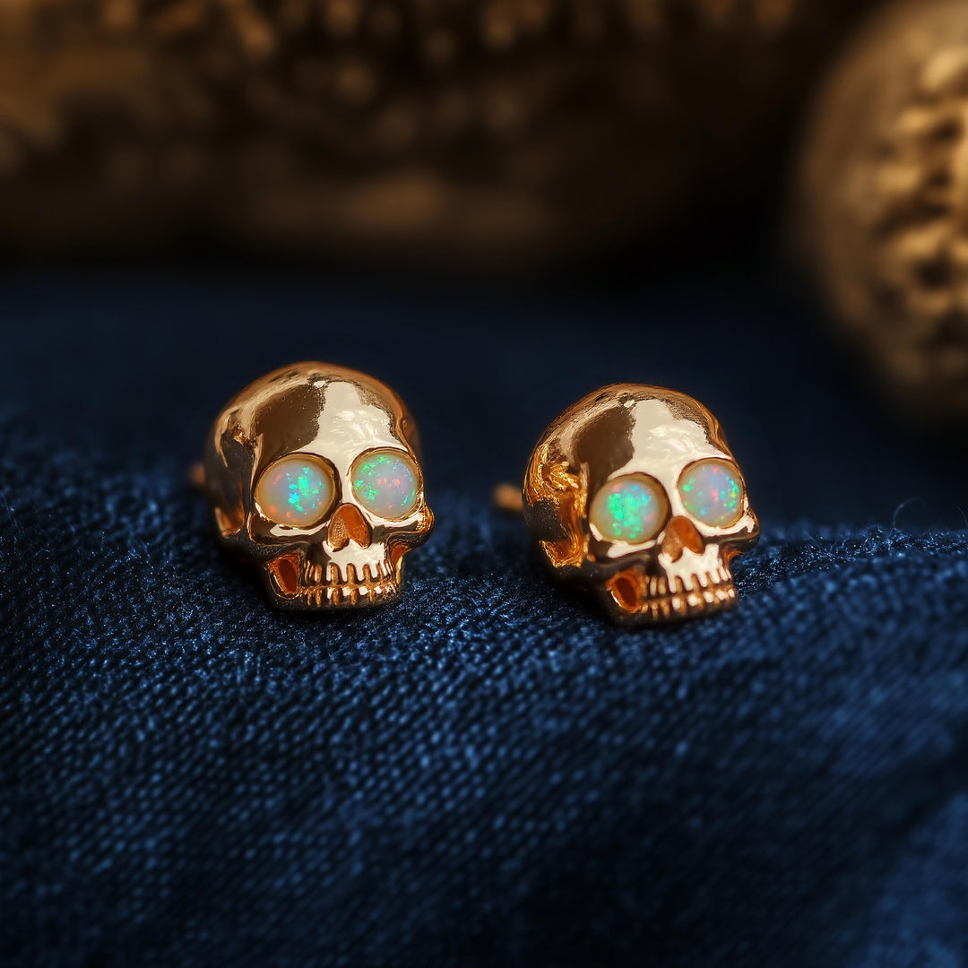FREE Today: Skull Synthetic Fire Opal Stainless Steel Stud Earrings - image 4