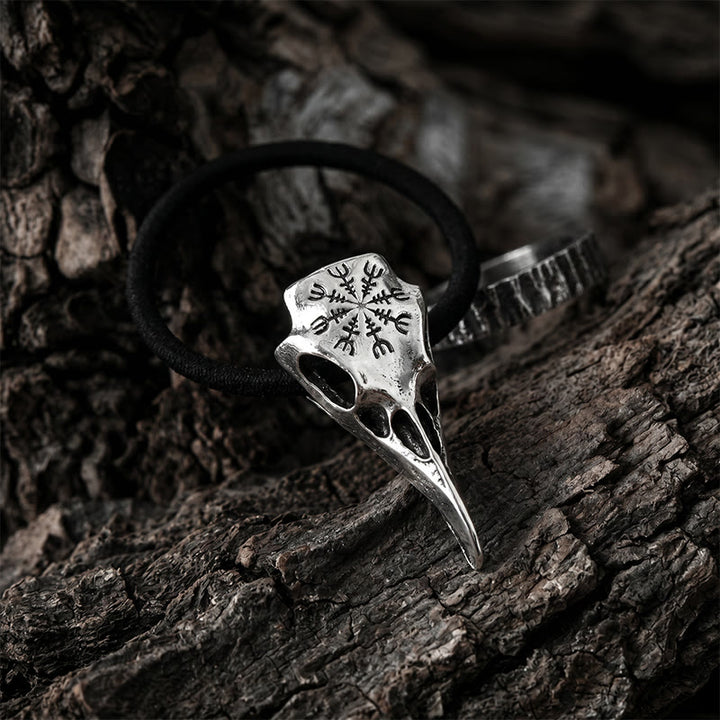 FREE Today: Vegvisir Rune Viking Raven Skull Hair Tie - Silver Color - image 10