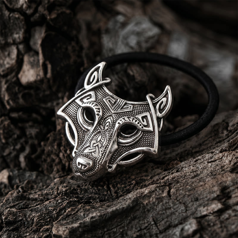 FREE Today: Viking Fenrir Wolf Head Hair Tie - Silver Color - image 4