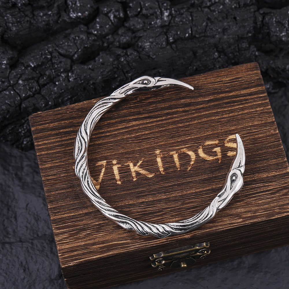 FREE Today: Viking Raven Norse Cuff Wristband Men Bracelet - Silver - image 1