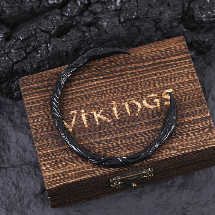 FREE Today: Viking Raven Norse Cuff Wristband Men Bracelet - Black - image 7