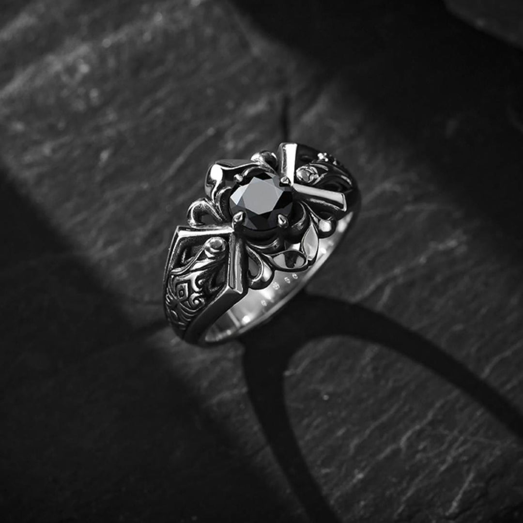 FREE Today: Vintage Black Onyx Wide Men's Ring - Adjustable - image 0