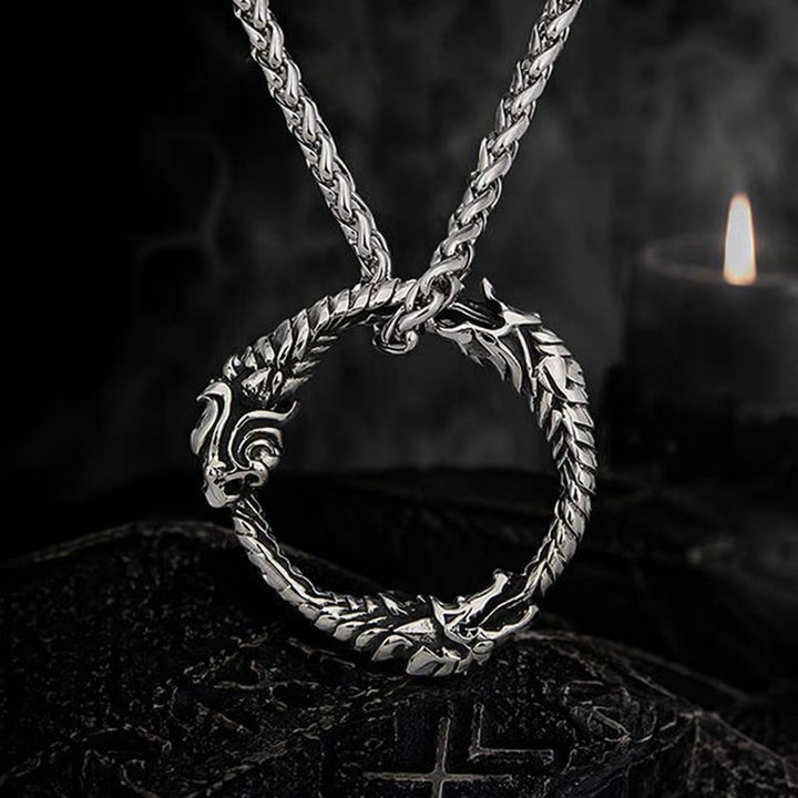 FREE Today: Viking Norse Dragon Ouroboros Pendant Circle Necklace - image 7