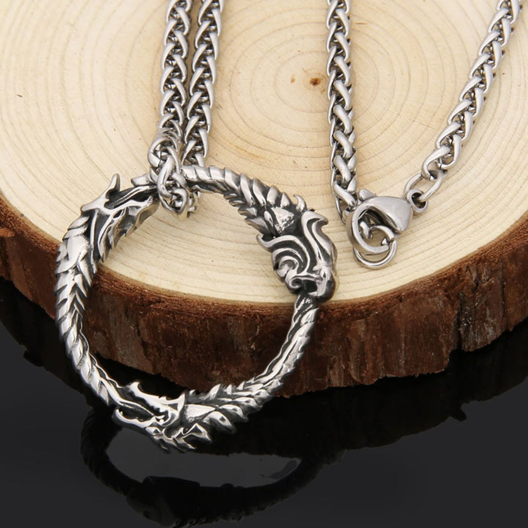 FREE Today: Viking Norse Dragon Ouroboros Pendant Circle Necklace - image 13