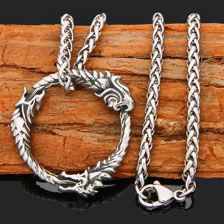 FREE Today: Viking Norse Dragon Ouroboros Pendant Circle Necklace - image 8