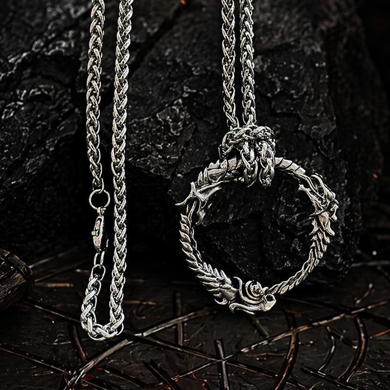 FREE Today: Viking Norse Dragon Ouroboros Pendant Circle Necklace - image 5