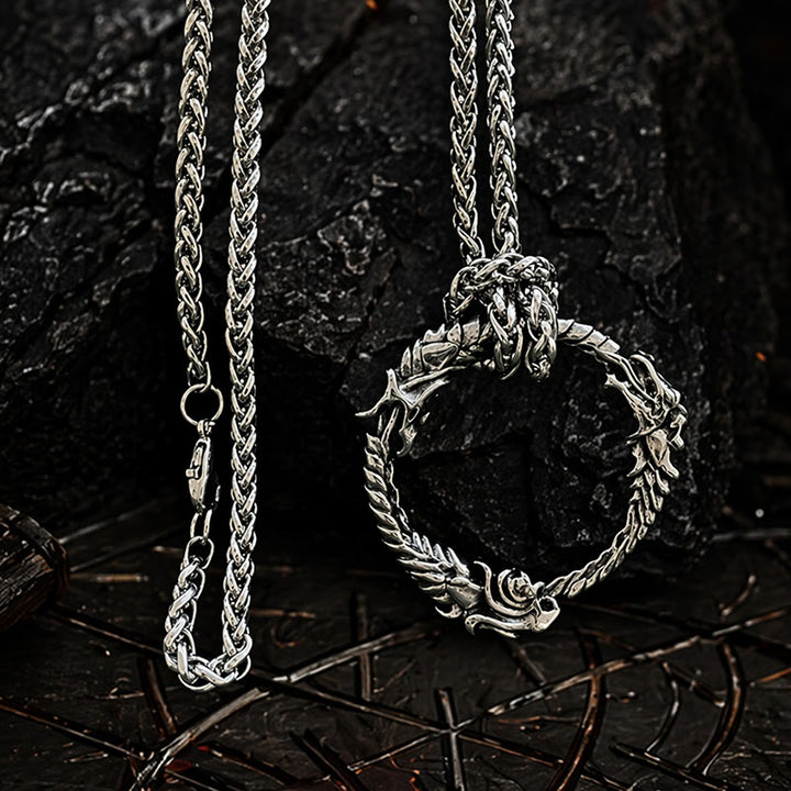 FREE Today: Viking Norse Dragon Ouroboros Pendant Circle Necklace - image 5