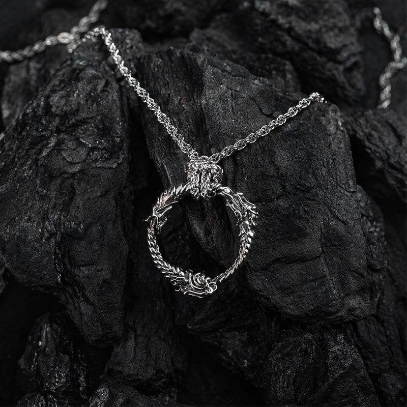 FREE Today: Viking Norse Dragon Ouroboros Pendant Circle Necklace - Necklace - image 0