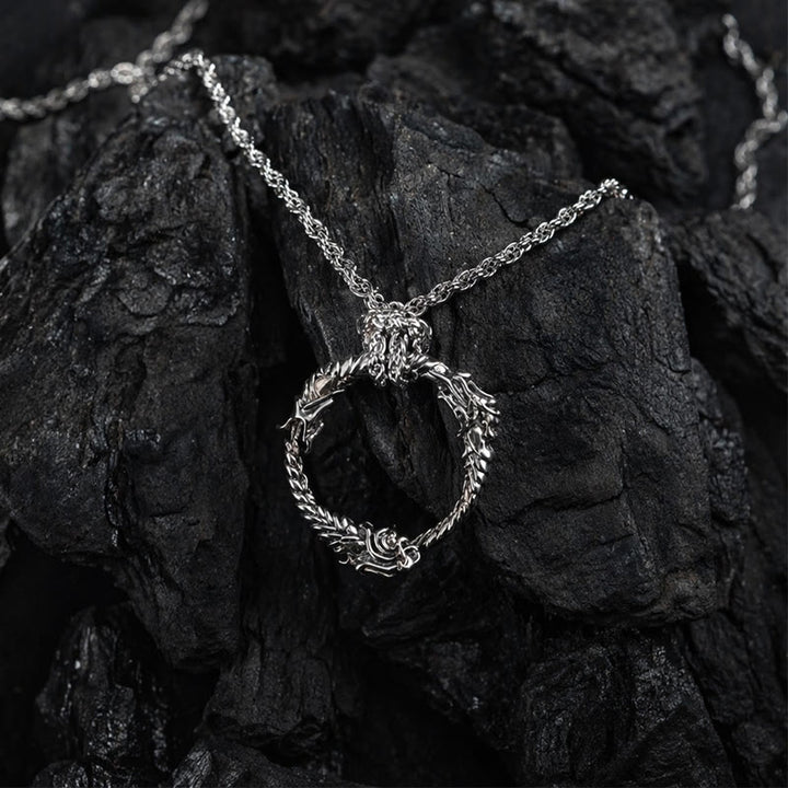 FREE Today: Viking Norse Dragon Ouroboros Pendant Circle Necklace - Necklace - image 0