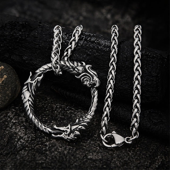 FREE Today: Viking Norse Dragon Ouroboros Pendant Circle Necklace - image 3