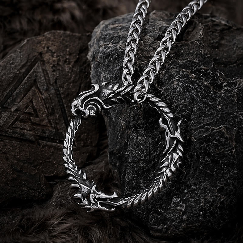 FREE Today: Viking Norse Dragon Ouroboros Pendant Circle Necklace - image 9