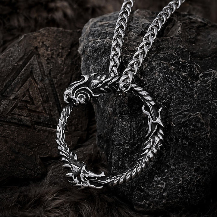 FREE Today: Viking Norse Dragon Ouroboros Pendant Circle Necklace - image 9
