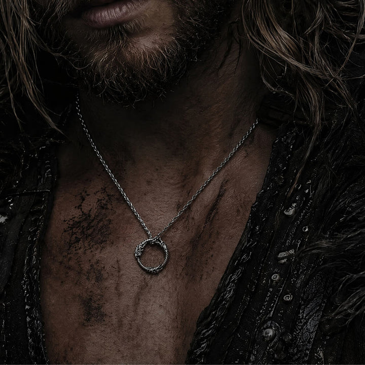 FREE Today: Viking Norse Dragon Ouroboros Pendant Circle Necklace - image 1