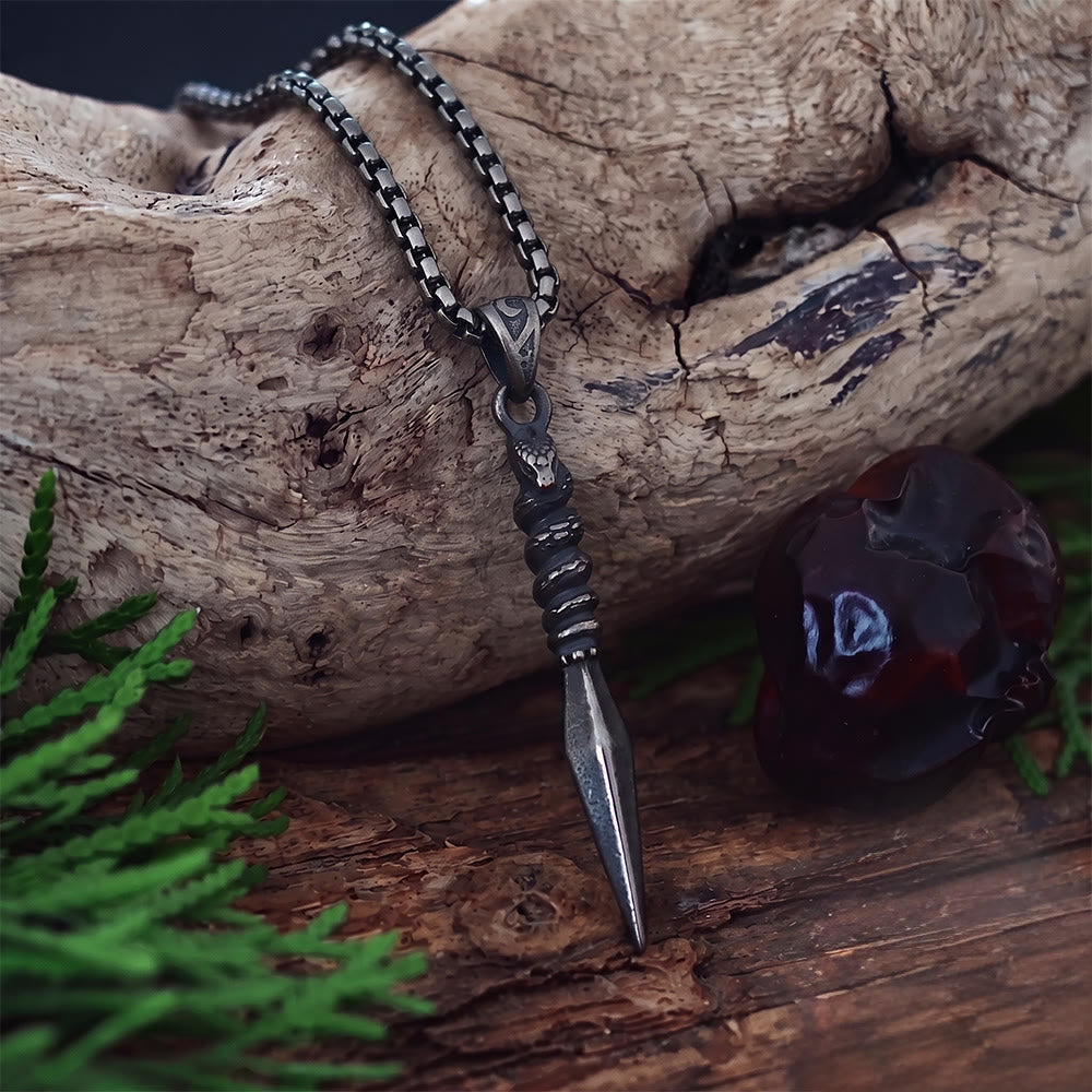FREE Today: Gunmetal Stainless Steel Gungnir Serpent Spear Necklace - Necklace - image 0