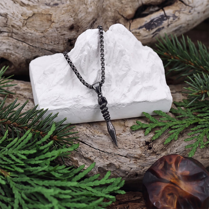 FREE Today: Gunmetal Stainless Steel Gungnir Serpent Spear Necklace - image 4