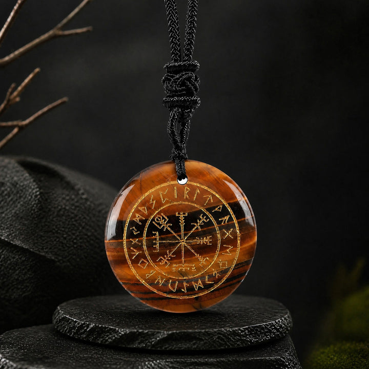 FREE Today: Vegvisir Rune Guidance Crystal Necklace - Tiger's Eye - image 3