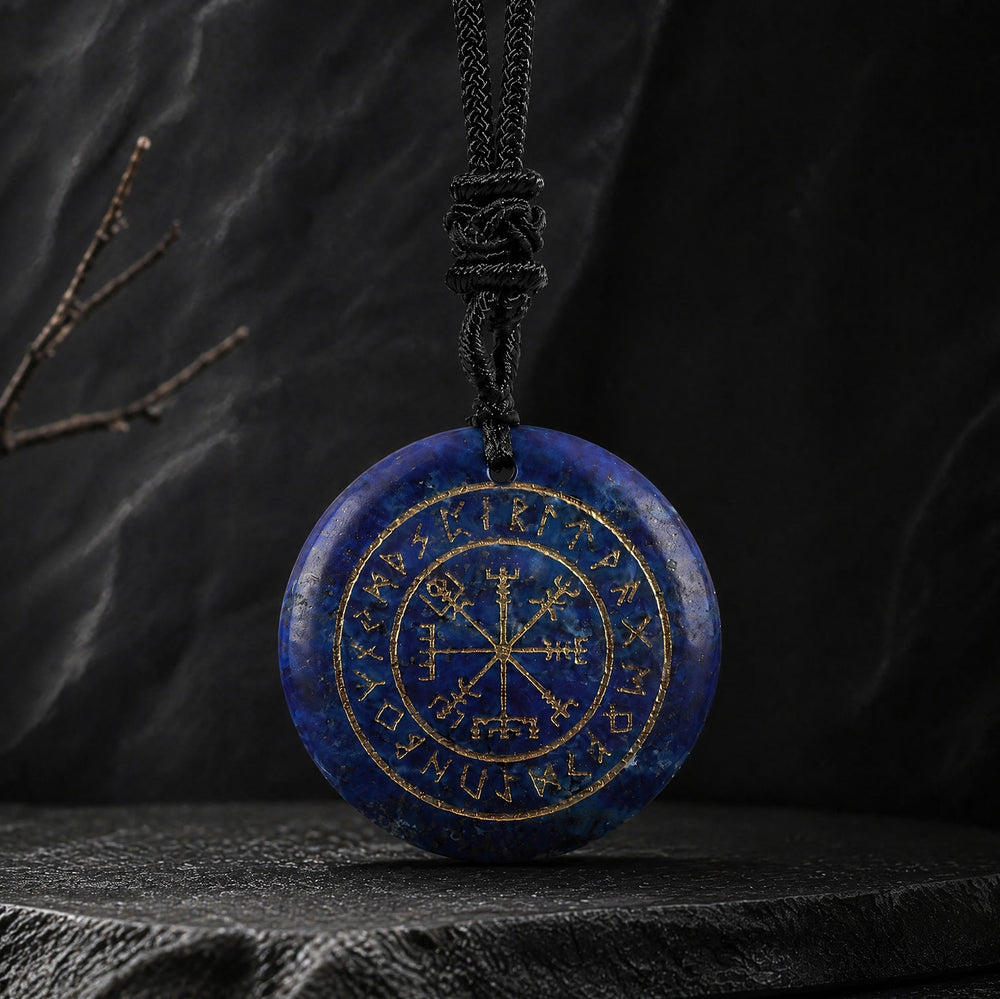 FREE Today: Vegvisir Rune Guidance Crystal Necklace - Lapis Lazuli - image 1