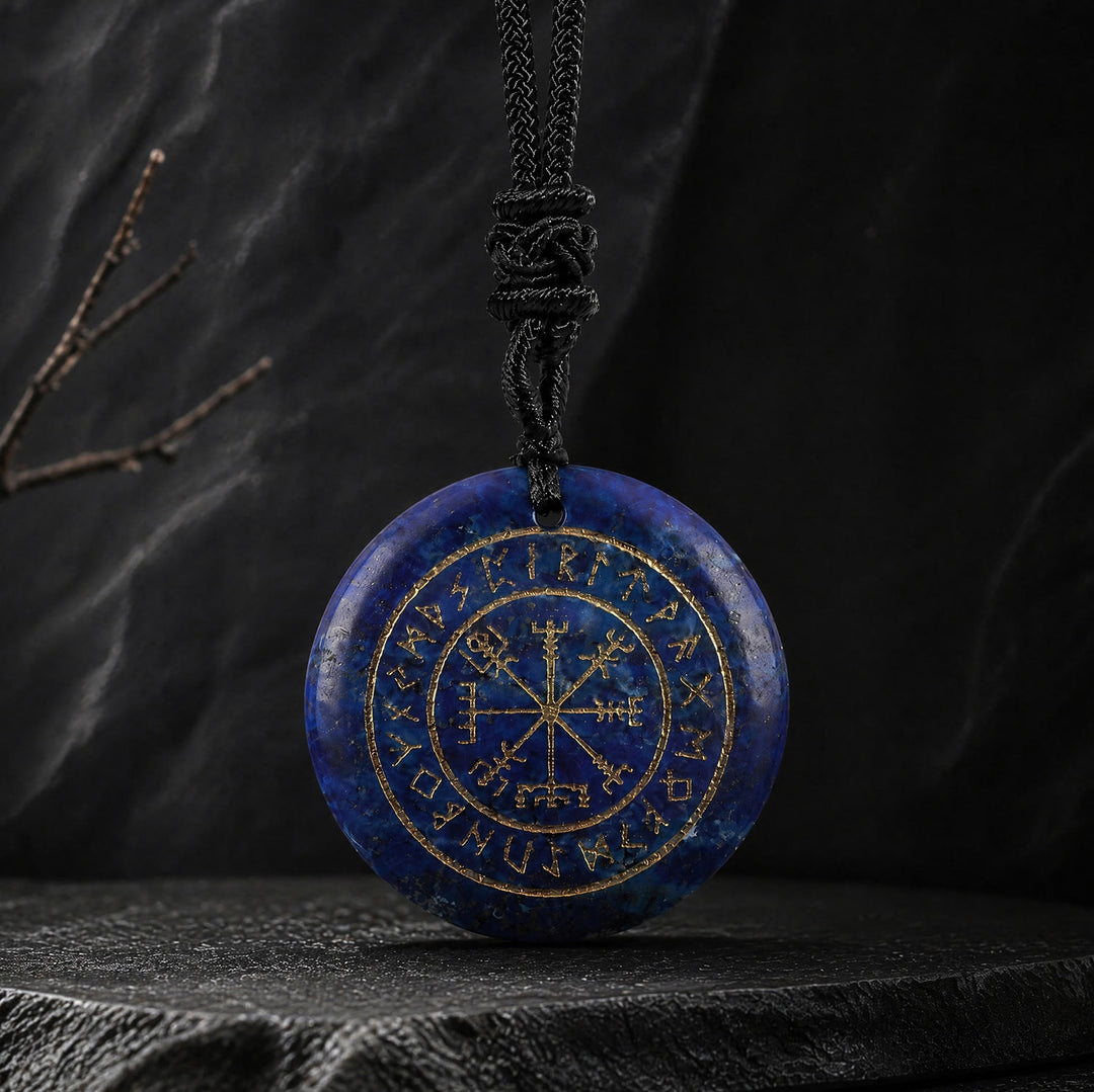 FREE Today: Vegvisir Rune Guidance Crystal Necklace - Lapis Lazuli - image 1