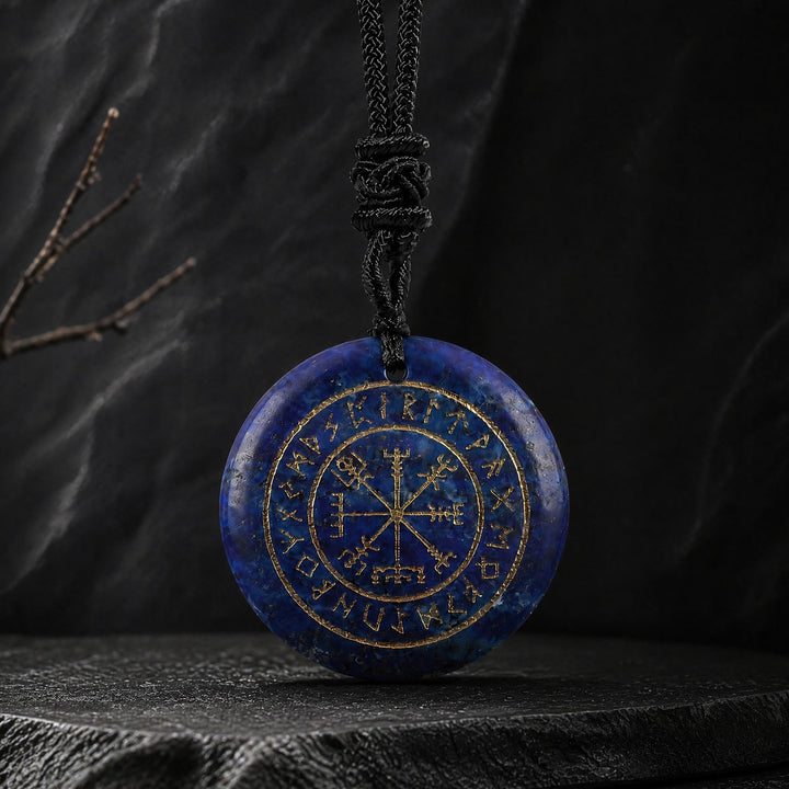 FREE Today: Vegvisir Rune Guidance Crystal Necklace - Lapis Lazuli - image 1