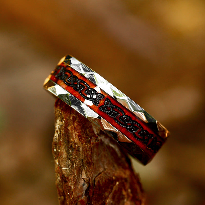 FREE Today: Norse Runes Wolf Raven Tree of Life Viking Stainless Steel Ring - Silver Color - US 13 - image 1