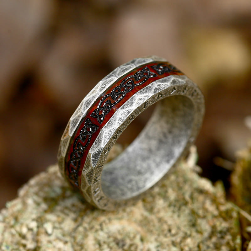 FREE Today: Norse Runes Wolf Raven Tree of Life Viking Stainless Steel Ring - Vintage Silver - US 13 - image 2