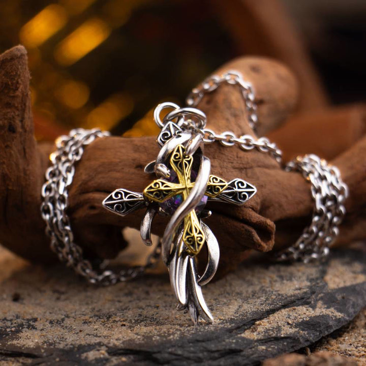 FREE Today: Two-Tone Design Cross Necklace - image 3